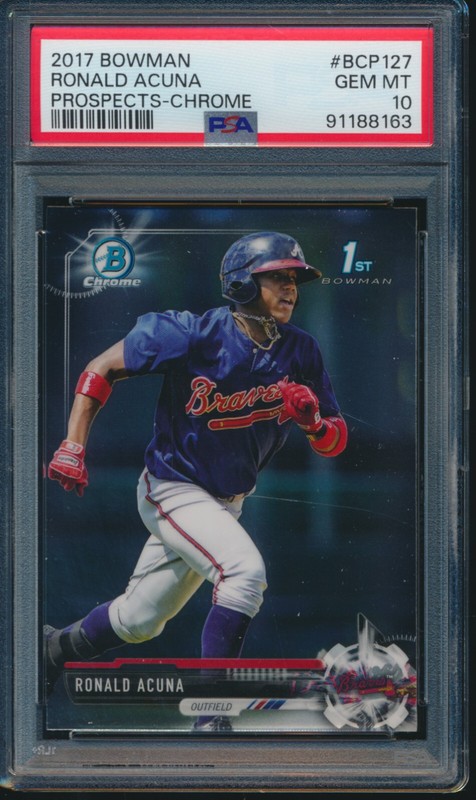 PSA 10 RONALD ACUNA JR. 1st 2017 Bowman Chrome Braves Rookie Card RC GEM MINT