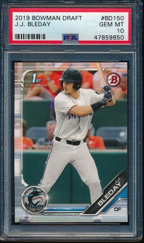 PSA 10 JJ BLEDAY 1st 2019 Bowman Paper Draft Marlins Rookie Card RC GEM MINT