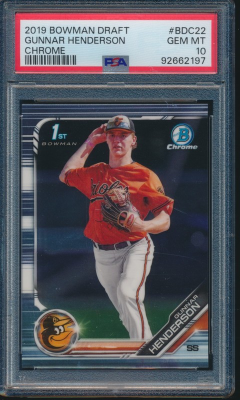PSA 10 GUNNAR HENDERSON 2019 Bowman Chrome Draft Orioles Rookie Card RC GEM MINT
