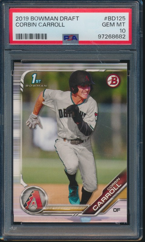PSA 10 CORBIN CARROLL 1st 2019 Bowman Draft Paper Rookie Card RC GEM MINT
