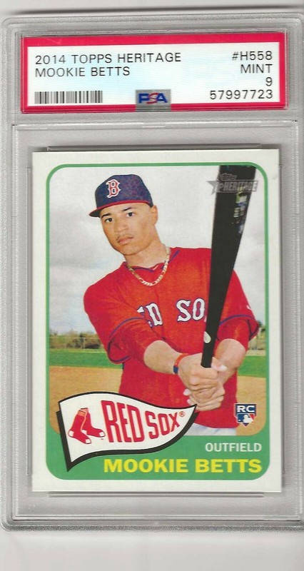 MOOKIE BETTS 2014 TOPPS HERITAGE #H558 ROOKIE CARD PSA MINT 9 RED SOX