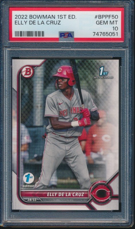 PSA 10 ELLY DE LA CRUZ 2022 Bowman Paper 1st Edition Prospect Rookie RC GEM MINT