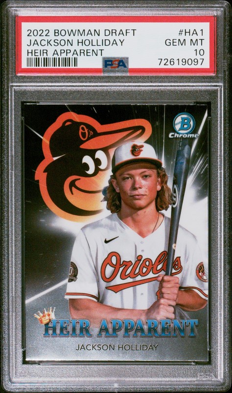 PSA 10 JACKSON HOLLIDAY 2022 Bowman Chrome Draft HEIR APPARENT ORIOLES GEM MINT view 2