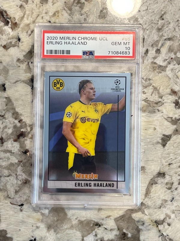 2020/21 Topps Merlin Chrome UCL Erling Haaland PSA 10 