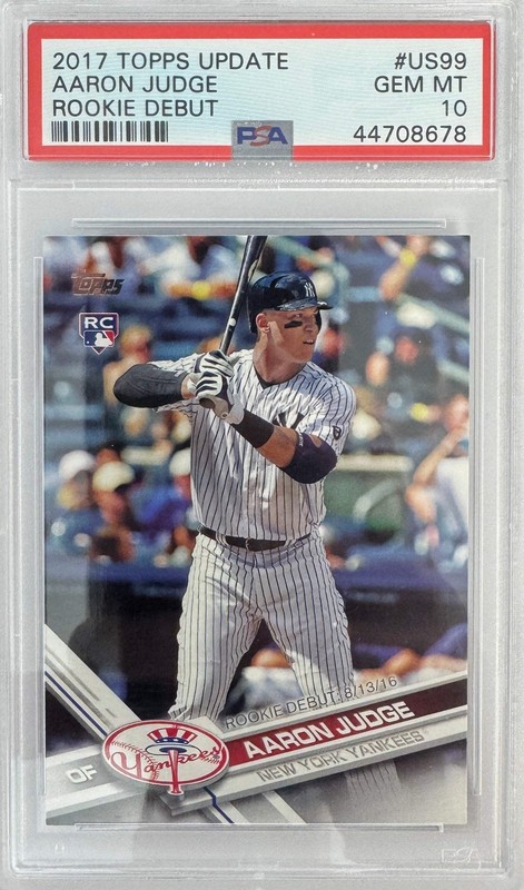 Graded 2017 Topps Update Aaron Judge #US99 Rookie Debut RC Card PSA 10 Gem Mint
