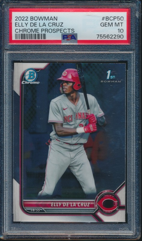 PSA 10 ELLY DE LA CRUZ 1st 2022 Bowman Chrome Prospects Rookie Card RC GEM MINT