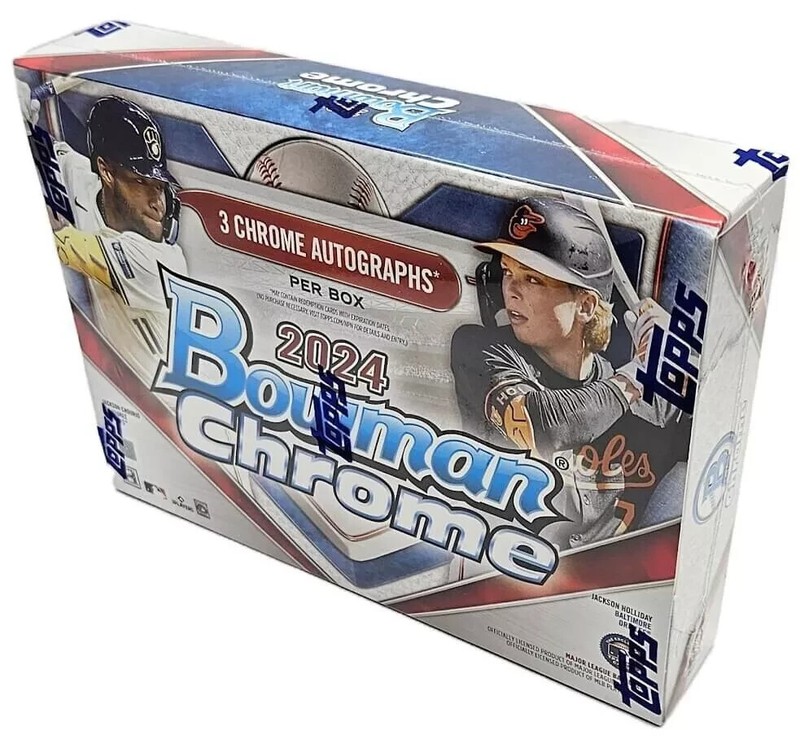 2024 BOWMAN CHROME BASEBALL HOBBY HTA BOX - 3 AUTOS/BOX - BRAND NEW SEALED QTY view 2