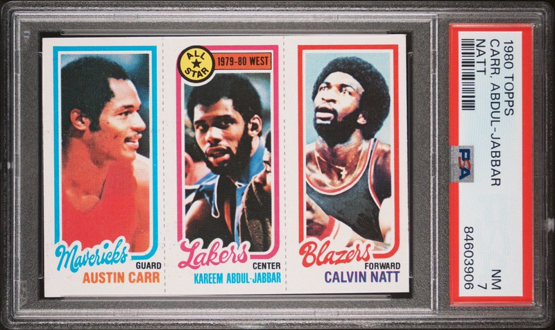 1980 Topps Kareem Abdul-Jabbar All-Star Austin Carr Calvin Natt PSA 7 FRESH SLAB