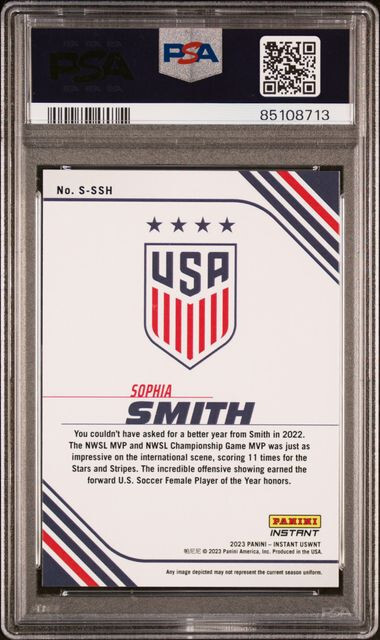 2023 Panini Instant USWNT Soccer Studio Sophia Smith card PSA 10 view 2