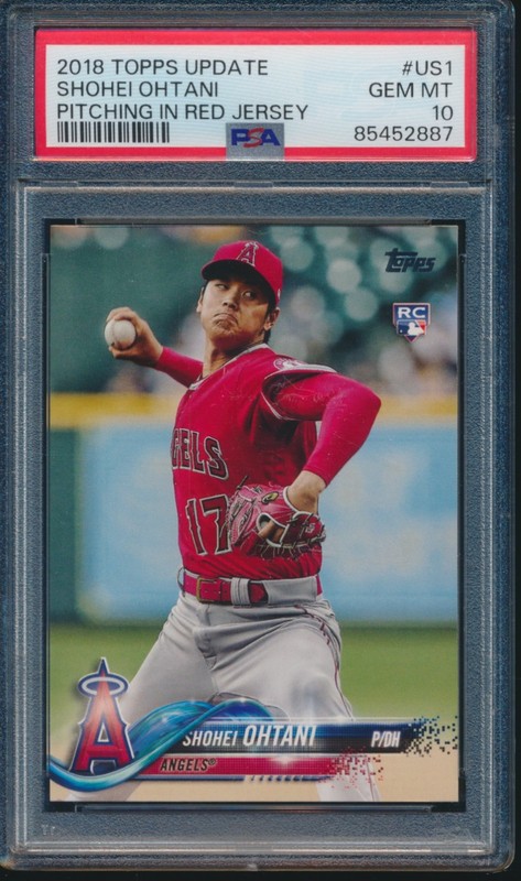 PSA 10 SHOHEI OHTANI 2018 TOPPS UPDATE PITCHING RED JERSEY LA ANGELS RC GEM MINT
