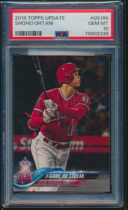 PSA 10 SHOHEI OHTANI/OTANI 2018 TOPPS UPDATE US189 LA ANGELS Rookie RC GEM MINT