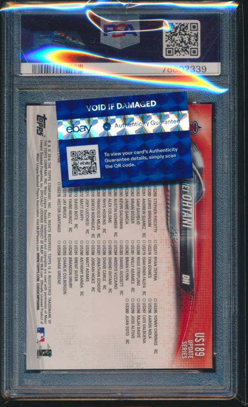 PSA 10 SHOHEI OHTANI/OTANI 2018 TOPPS UPDATE US189 LA ANGELS Rookie RC GEM MINT view 2