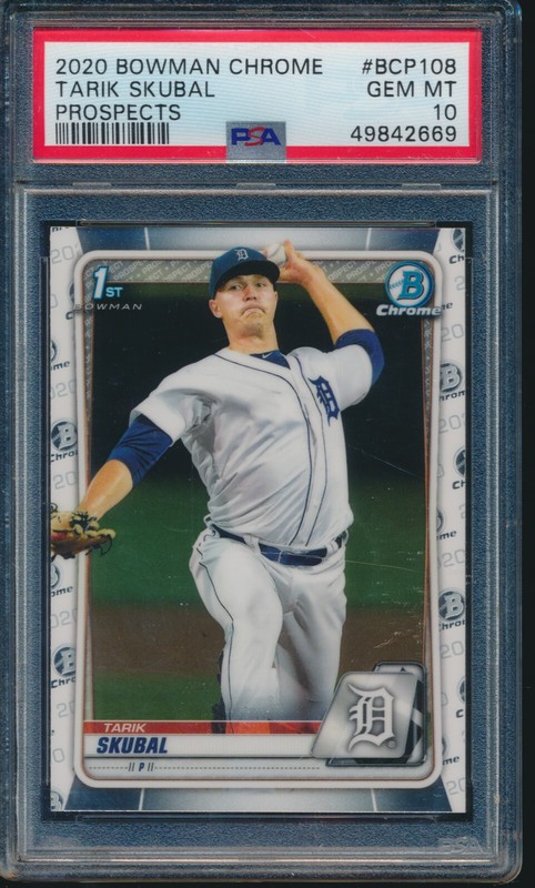 PSA 10 TARIK SKUBAL 1st 2020 Bowman Chrome Prospects Tigers ROOKIE RC GEM MINT