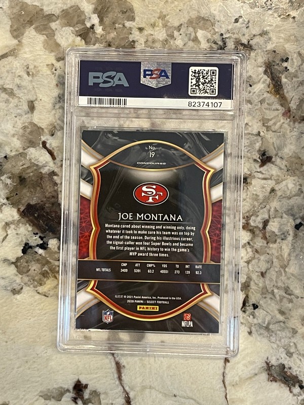 2020 Select Joe Montana #19 PSA 10 view 2