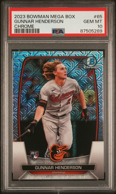 PSA 10 GUNNAR HENDERSON 2023 Bowman Chrome MEGA BOX Mojo Refractor RC GEM MINT