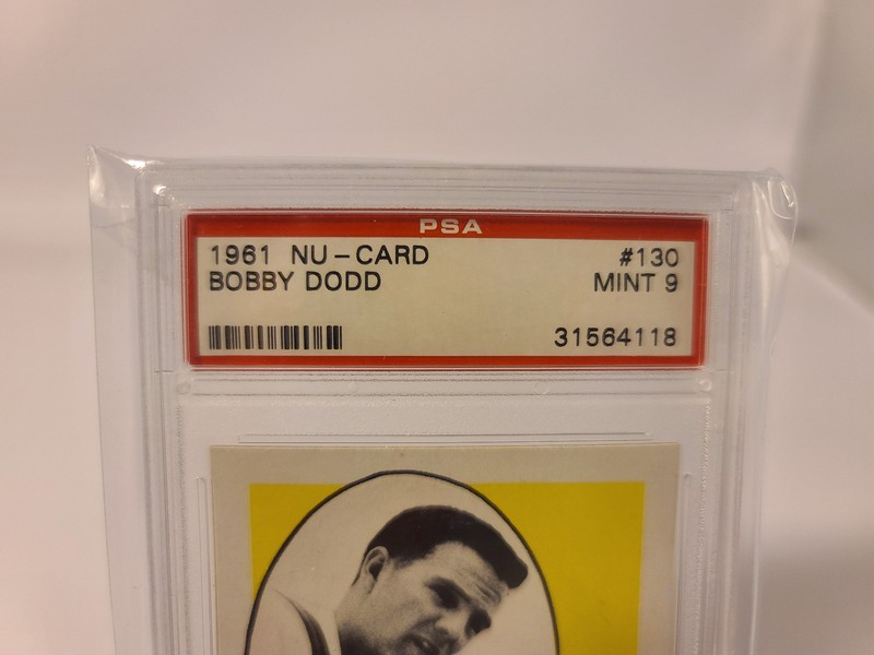 1961 NU Card #130 Bobby Dodd Florida State Vintage Football Card PSA 9 Mint view 2