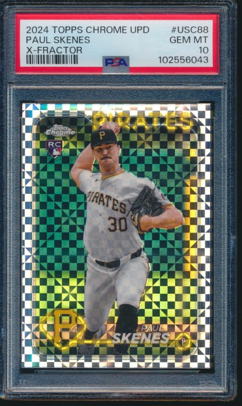 PSA 10 PAUL SKENES 2024 TOPPS CHROME UPDATE XFRACTOR REFRACTOR RC GEM MINT