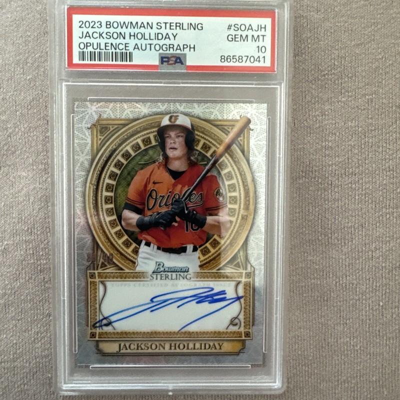 2023 Bowman Sterling Jackson Holliday Opulence Autograph Psa 10