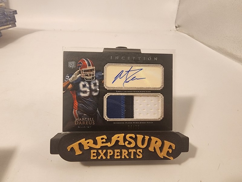 2011 Topps Inception #AJP-MD Marcell Dareus Rookie Auto Jumbo Patch 4/75 Bills view 1