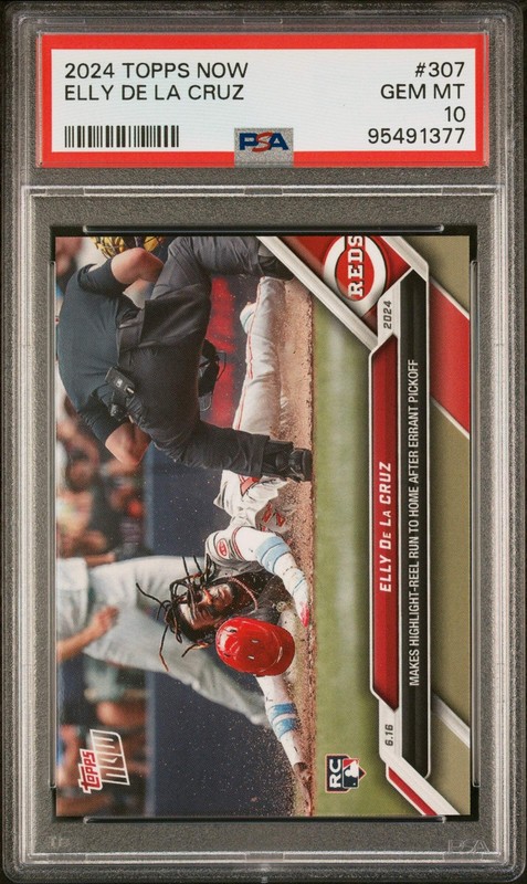 Graded 2024 Topps Now Elly De La Cruz #307 Rookie RC Baseball Card PSA 10 Gem