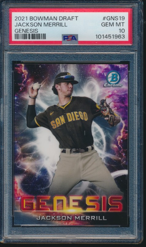 PSA 10 JACKSON MERRILL 2021 Bowman Chrome Draft GENESIS PADRES RC GEM MINT