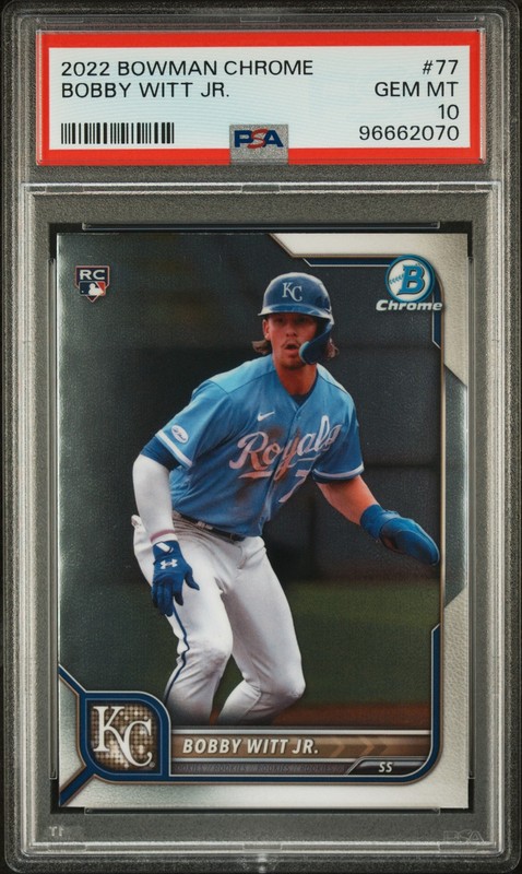 PSA 10 BOBBY WITT JR. 2022 Bowman Chrome Baseball Royals Rookie RC GEM MINT view 2