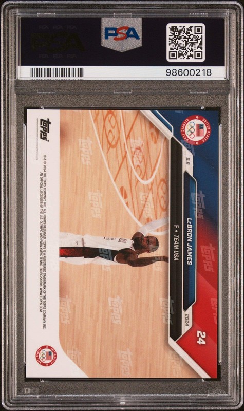 Graded 2024 Topps Now Olympics LeBron James #24 Basketball Card PSA 10 Gem Mint view 2