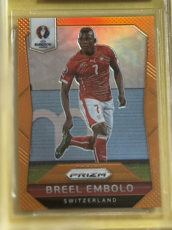 2016 Panini Prizm UEFA Orange Prizm #155 Breel Embolo 03/20 BGS 9.5 Gem Rookie view 2