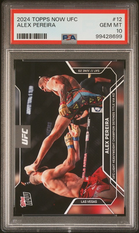 2024 Topps Now UFC #12 Alex Pereira KO Jiri Prochazka PSA 10 Gem Mint