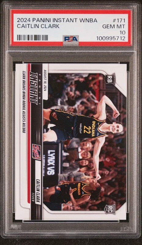 Graded 2024 Panini Instant WNBA Caitlin Clark #171 Rookie Basketball Card PSA 10