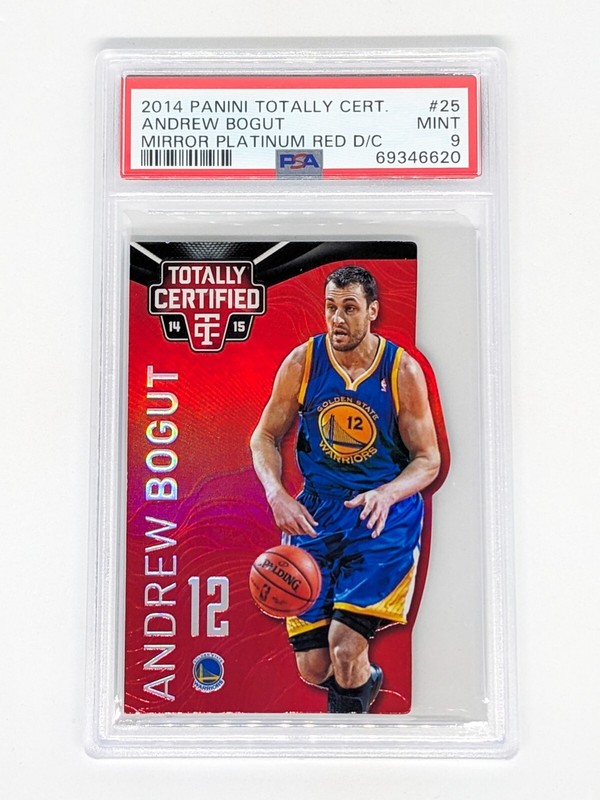 2014-15 Totally Certified Mirror Platinum Red Die-Cut 25 Andrew Bogut /135 PSA 9
