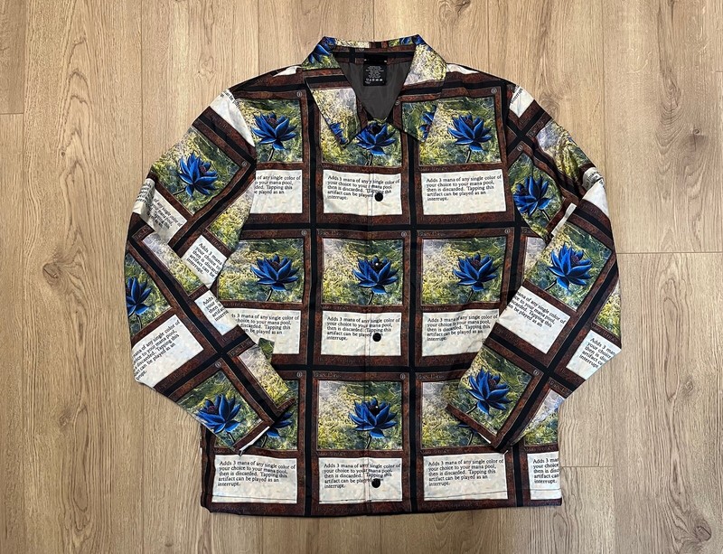 Magic the Gathering Black Lotus Jacket Size Large Dumbgood MTG All Over Print