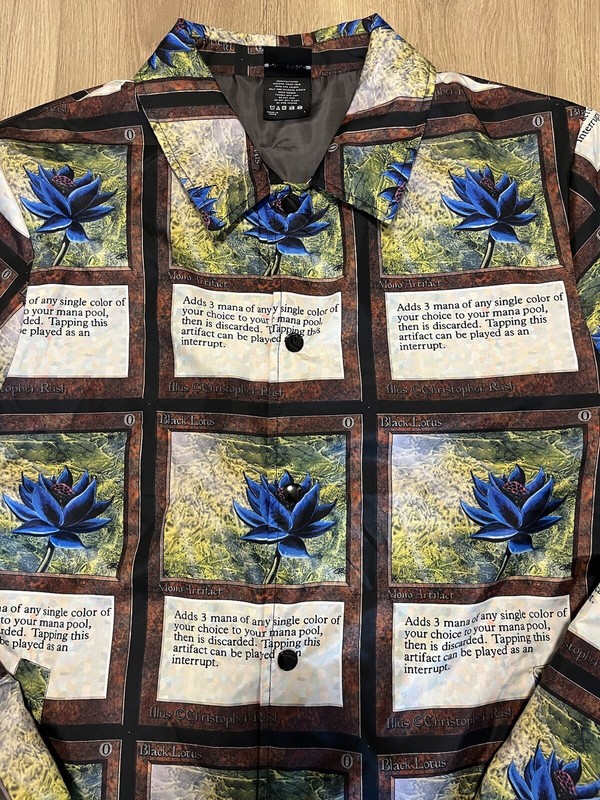 Magic the Gathering Black Lotus Jacket Size Large Dumbgood MTG All Over Print view 2