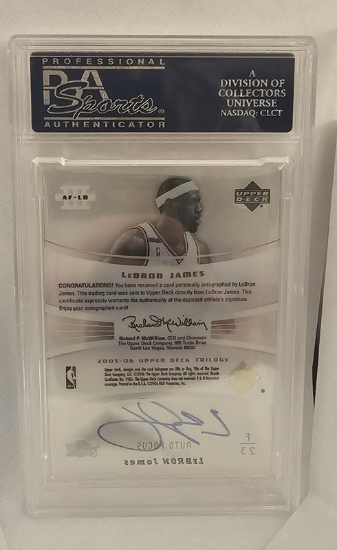 2005-06 Upper Deck Trilogy Auto Focus LeBron James #AF-LB PSA 9 POP 2 view 2