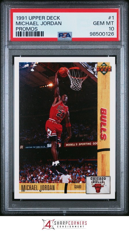 1991 UPPER DECK PROMOS #1 MICHAEL JORDAN BULLS HOF PSA 10