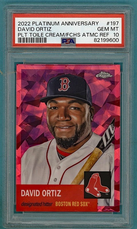 2022 Topps Chrome Platinum Ann David Ortiz Toile Cream Atomic Ref/100#187 PSA 10