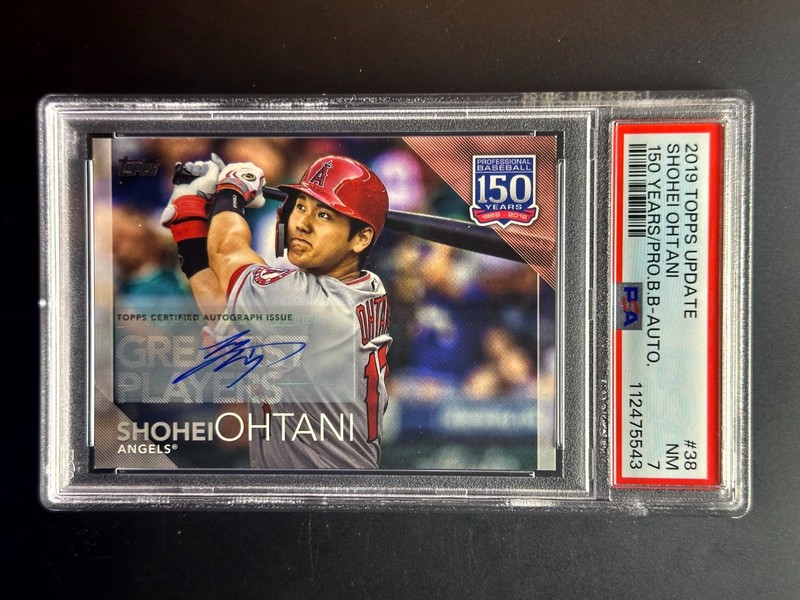 2019 Topps Update Shohei Ohtani #150-38 AUTO 2/5 Angels - PSA 7 - Only 1 higher!