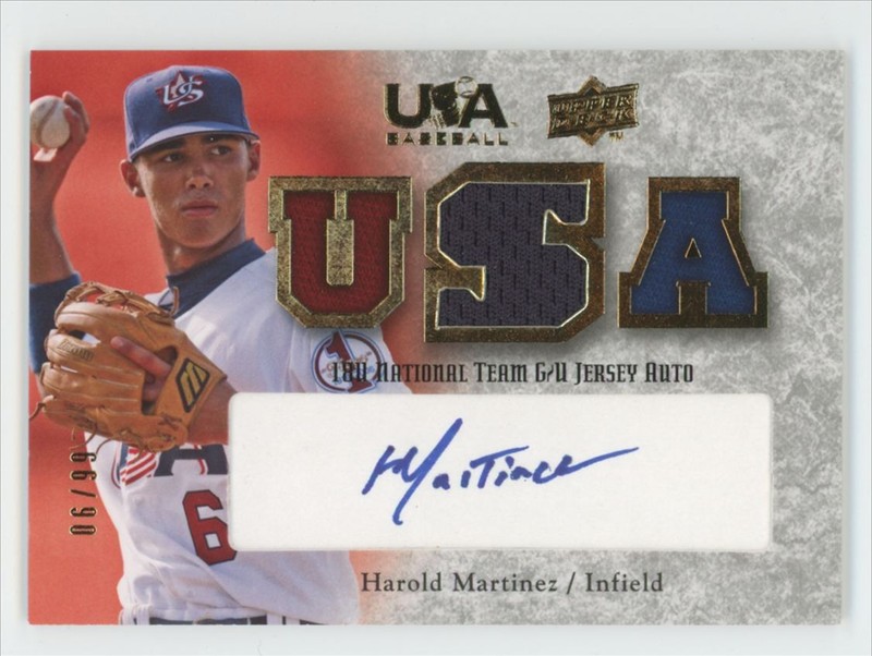 2008 Upper Deck USA Baseball Game Used Jersey Harold Martinez Auto #18U-HM Card