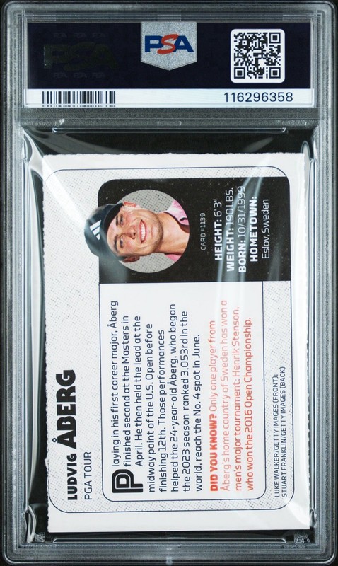 2024 SI For Kids #1139 Ludvig Aberg Signed Golf Rookie Card Psa/Dna Auto 10 RC view 2