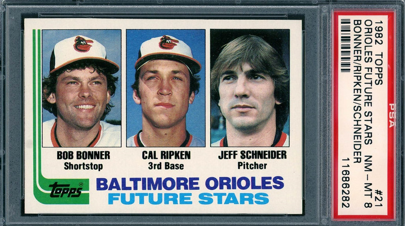 1982 Topps # 21 Cal Ripken Jr. RC Rookie HOF PSA 8 NM-MT Orioles (11686282)