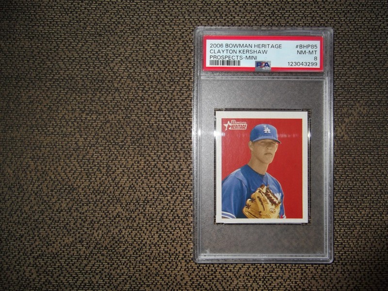 2006 BOWMAN HERITAGE PROSPECTS-MINI CLAYTON KERSHAW RC PSA 8, Rookie!