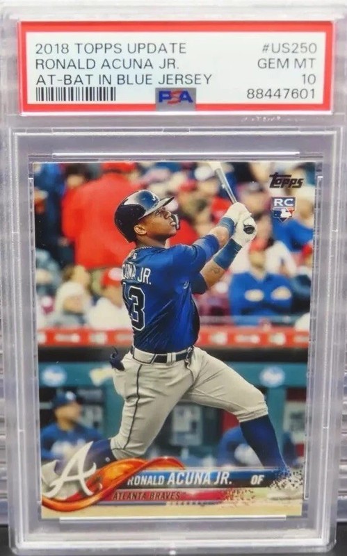 RONALD ACUNA JR. ROOKIE PSA Error 2018 Topps Update At-Bat RC #US250 PSA 10 ⚾️🏆