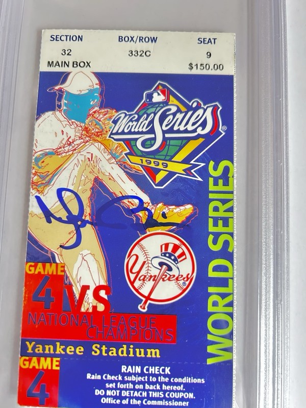 Mariano Rivera Signed 1999 World Series Ticket Clincher MVP PSA/DNA 10 Auto view 2