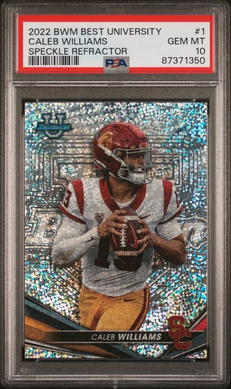 2022 Bowman'S Best University #1 Caleb Williams Shimmer Refractor PSA 10