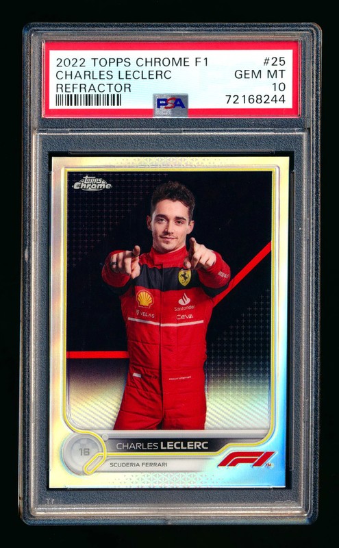 2022 Topps Chrome F1 #25 Charles Leclerc Refractor Portrait PSA 10