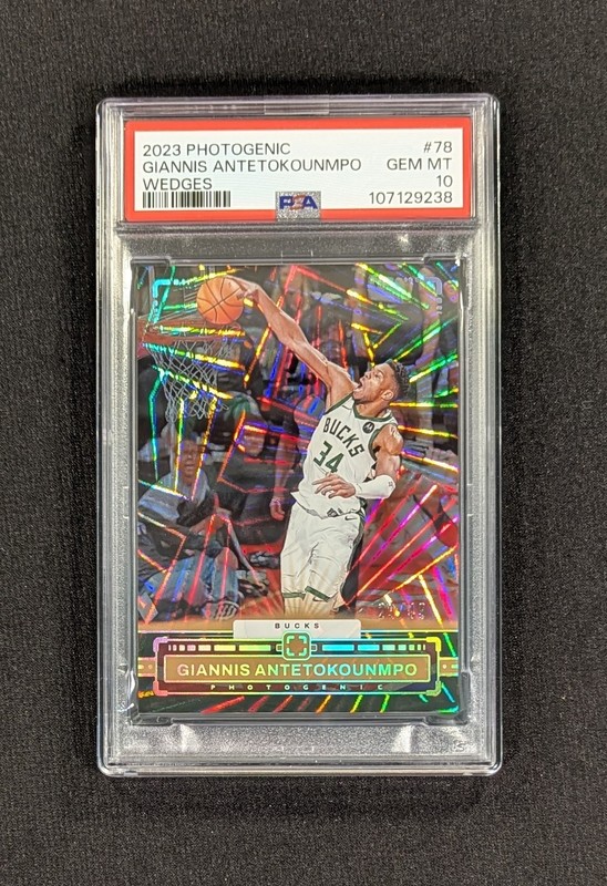 2023-24 Panini Photogenic Wedges /49 Giannis Antetokounmpo #78 PSA 10 GEM MINT