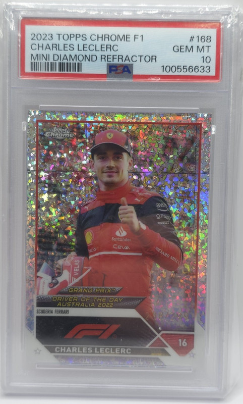 Charles LeClerc #168 2023 Topps Chrome F1 Mini Diamond Refractor PSA 10 Gem Mt