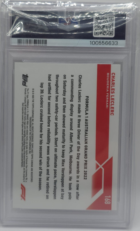 Charles LeClerc #168 2023 Topps Chrome F1 Mini Diamond Refractor PSA 10 Gem Mt view 2