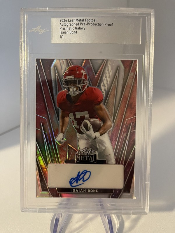 2024 Leaf Metal Football Prismatic Galaxy Isaiah Bond 1/1 Auto Texas Slab Rookie