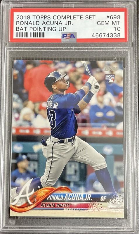 RONALD ACUNA JR ROOKIE 2018 Topps 698 Factory Set Bat Up RC PSA 10 ROY MVP⚾️🪓🏆
